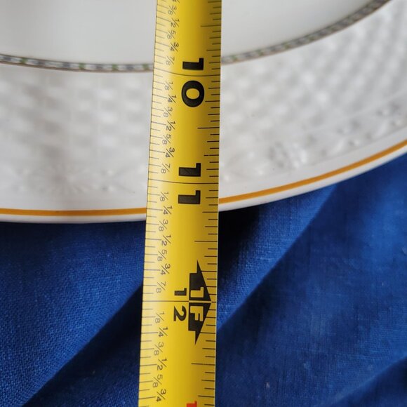 Carlton China Oval Serving Platters Set/2 White W/ Gold Trim & Floral Grindley - Picture 8 of 11